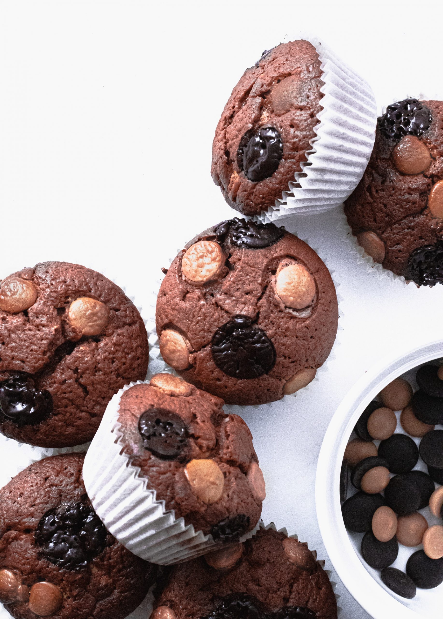 Csokis Muffin recept, szőke csokoládé pasztillával